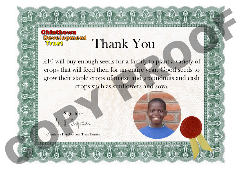 £10 certificate thank you.